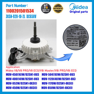 มอเตอร์พัดลมดีซีไร้แปรงถ่านสำหรับภายนอกอาคาร รุ่น ZKSN-920-10-2L 1100201501534 สำหรับเครื่องปรับอากาศเชิงพาณิชย์ Midea VRF V8 V8i อะไหล่แท้จากโรงงาน - Product Image 2