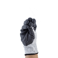 Gants enduits de nitrile de niveau usine 5 finition en micro mousse résistants aux coupures gants de sécurité pour la construction protection des mains et des bras