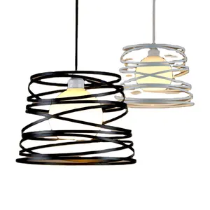 Barra de hierro jaula de alambre decoración anillo moderno colgante led <span class=keywords><strong>E27</strong></span> lámpara colgante - Product Image 1