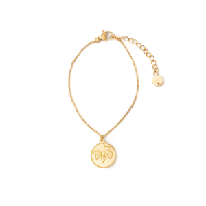 Pulsera de Acero Inoxidable Color Dorado con Colgante Redondo y Cadena Ajustable para Mujer, Estilo Minimalista para Uso Diario - Product Image 2