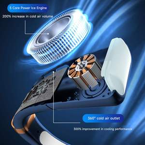 2026 New Arrivals Foldable Plastic Wearable Neck Fan English Display Rechargeable USB Portable <b>Cooling</b> Fan for Outdoor Use Best - Product Image 5