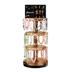 Organisateur de bracelets rotatif en bois à 5 niveaux, présentoir de bijoux de bureau, support de rangement - Product Image 5
