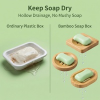Boîte à savon en bambou durable, écologique, anti-moisissure, drainante, forme personnalisée, porte-savon en bois, porte-shampooing en bambou