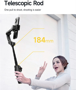 Estabilizador Antivibración con Seguimiento por IA M06, Barra Telescópica Integrada con Micrófono Inalámbrico para Grabación de Vlogs con Smartphone - Product Image 4