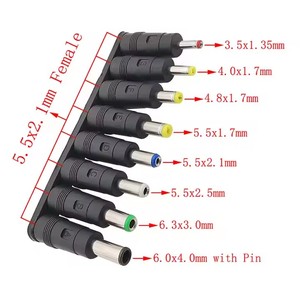 ปลั๊กแปลงไฟ DC อเนกประสงค์ 8in1 ขนาด 5.5x2.1 มม. ชุดอะแดปเตอร์ 8 ชิ้น สำหรับซ่อมอะแดปเตอร์แล็ปท็อป - Product Image 1