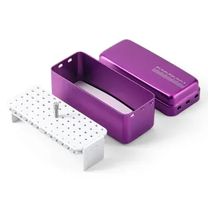 Dental 72 Holes Manual Endo <b>Box</b> Metallic Disinfection <b>Box</b> Autoclave Sterilizer Case Holder for Endo <b>Files</b> Diamond Burs - Product Image 4