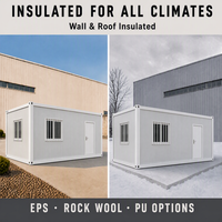 Conteneur modulaire portable à emballage plat, garage en panneaux sandwich, structure en acier, conteneur détachable, parking, entrepôt