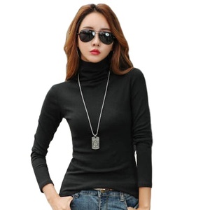 Camiseta de manga larga de color liso para mujer, ropa cálida y ajustada de talla grande, venta al por mayor - Product Image 1
