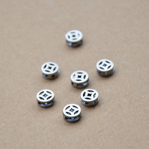 Cupronickel <b>Spacer</b> Beads 8mm Coin Shape For Bracelet Making Jewelry Findings Z108 - Product Image 2