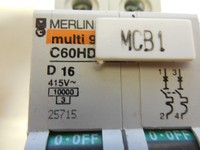 Plc Multi 9 C60hd Circuit Breaker C60hd-d16 16a a 415v Volt 2 Pole for Warranty Product