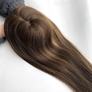 실크 그물 헤어 토퍼피스 통기성 가발 여성용 레이스 실크베이스 헤어 피스 - Product Image 5