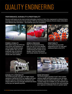 Máquina de bordar de cabeza múltiple <span class=keywords><strong>Ricoma</strong></span> CHT2 de alta velocidad para producción de ropa a granel y fabricación de prendas de vestir a gran escala - Product Image 6