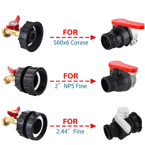 Robinet à bille manuel Camlock pour les sorties de conteneurs IBC, raccords de conteneurs d'<span class=keywords><strong>eau</strong></span> avec bouchon et collier métallique, installation facile - Product Image 5