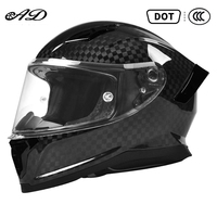 Nouveau casque de moto intégral en fibre de carbone d'AD Factory avec doublure en coton et masque facial de protection solaire pour casques tout-terrain