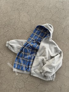 Sweat à capuche réversible personnalisé à carreaux pour <span class=keywords><strong>homme</strong></span>, <span class=keywords><strong>veste</strong></span> à double fermeture éclair, coupe ample, épaules tombantes, 2-en-1, style urbain - Product Image 2