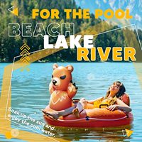 Angry Bear River Tube Aufblasbare Schwimmreifen - Robuster PVC-Wasserschwimmreifen in Kindergröße mit Tiermotiv für See, Fluss und Outdoor-Nutzung mit 2 Griffen