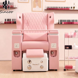 Fauteuil de pédicure rose moderne pour salon de manucure, fauteuil de pédicure spa, fauteuil de pédicure avec massage et haut-parleur Bluetooth - Product Image 2