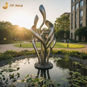 EX602 Stainless Steel Sculpture Art <b>Decorative</b> Sculpture for Hotel Lobby Public <b>Space</b> Modern Interior Architecture Custom Design - Product Image 1