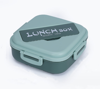 Boîte à bento en plastique réutilisable à 3 compartiments de 1100ml avec fourchette et cuillère