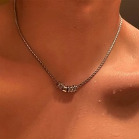 Collier en acier titane à maillons torsadés pour homme - Cadeau tendance pour la fête des pères, Noël et anniversaire
