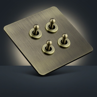 Interrupteurs à bascule muraux de style rétro 86, en acier inoxydable, prise européenne UK13A EU 16A, prise universelle USB Type-C, bronze vert