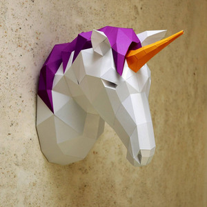 Nicro mô hình kỳ lân giấy thủ công sáng tạo thủ công Giấy origami mô hình 3D hình kỳ lân âm thanh nổi Bộ trang trí treo tường tự làm - Product Image 6