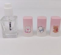 Cepillo de nailon con mango de plástico y tapa cuadrada de vidrio UV degradado, logotipo/color personalizado, tapa de rosca para esmalte de uñas y aceite.