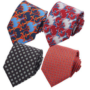 卸売最新デザインファッションメンズ100% 天然シルクネクタイ低MOQ品質保証手作りプリントネクタイメンズ - Product Image 2