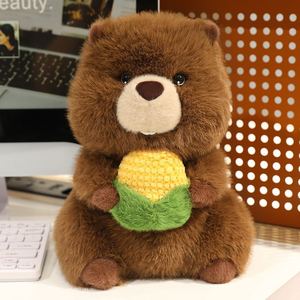 Marmotta peluche giocattolo di peluche per bambini compagno di compleanno regalo rosicchiato bambola ricamata che tiene il mais Apple PP cotone - Product Image 6