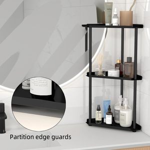 Triangular Bathroom Storage Rack Stainless Steel Multifunctional Corner Shelf Organizer For Cosmetics And Toiletries - Product Image 2