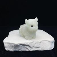 Offre Spéciale : Sculpture d'animal en cristal naturel, Vache des Highlands gravée en pierre précieuse pour la guérison et la décoration intérieure