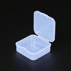 Mini caja transparente cuadrada para guardar joyas, 3,4 cm, con tapa para tapones para los oídos, organizador portátil - Product Image 4