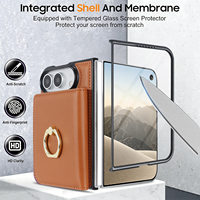 Étui de protection pour iPhone Duo avec porte-cartes, protection RFID, anneau rotatif à 360 degrés, support et finition en similicuir de luxe