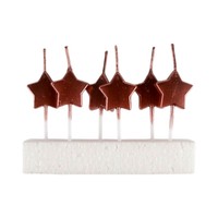 Bougies d'anniversaire étoiles métalliques de luxe or, argent, or rose – Bougies de gâteau en forme d'étoile à cinq branches pour enfants, adultes, anniversaires et fêtes de mariage