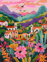 Kits de Peinture par Numéros DIY Paysage Champêtre Classique Fleurs Prix de Gros Sans Cadre pour Décoration de Salon