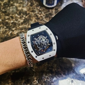 Luxury White Ceramic <b>Skeleton</b> <b>Watch</b> Men Blue Dial <b>Automatic</b> Sapphire Crystal Sport <b>Watch</b> - Product Image 6