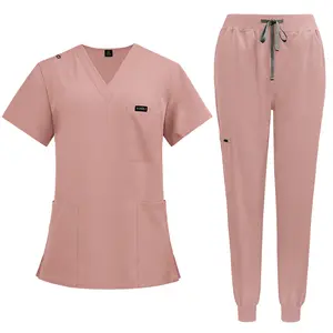 Short-Sleeved Scrub Sets for Women Operating Room Hand Wash and Skin Management Clothes for Nurses Surgeons Isolation Overalls