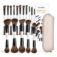 MAANGE – Lot de 16 pinceaux professionnels double-embout pour fard à paupières, poudre libre, fond de teint liquide – Marque privée – Vente en gros