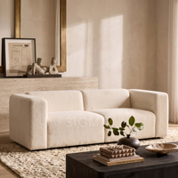 Fauteuil pivotant moderne en tissu bouclé, fauteuil rond avec coutures en forme d'éventail pour salon