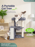 Arbre à chat d'intérieur pour petit appartement, avec griffoir en sisal, hamac en peluche et condo pour chat, mobilier d'escalade