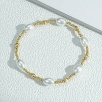 Bracelet F362 tendance bohème avec perles d'eau douce, plaqué or, en cuivre et perles mélangées, bracelet empilable, cadeau pour femmes