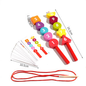 Jouet éducatif Woonde, blocs d'empilage de fruits, entraînement à la pensée des enfants, ficelle de fruits, brochette numérique - Product Image 1