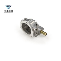 Cache de thermostat en alliage d'aluminium argenté WUFENG 6D16 avec sortie d'eau par tuyau pour pièces d'excavatrice