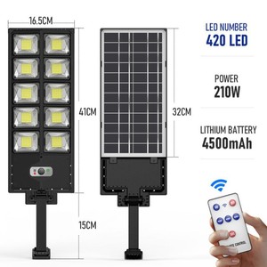 ไฟถนนโซลาร์เซลล์แบบ <span class=keywords><strong>all</strong></span>-in-one กำลังไฟ 1000W 120W 200W 100W 300W ความสว่างสูง สำหรับสวนสาธารณะและพื้นที่สาธารณะภายนอกอาคาร  วัสดุ ABS หลอดไฟ LED - Product Image 5