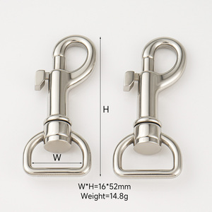 Wear-resistant 8mm 12mm Purse <strong>Snap</strong> Hook 13mm 15mm Bag Strap <strong>Snap</strong> Clip Stainless Steel 20mm Swivel Hook For Pet Leash Handbags - Product Image 5