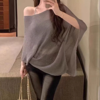 Pull en acrylique pour femme, style décontracté, coupe ample, col rond, manches régulières, anti-boulochage et respirant, idéal pour l'hiver