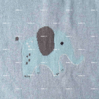Couverture bébé en coton doux jacquard animalier OEM, 100% coton, double face, jacquard éléphant, tricotée, pour toutes les saisons