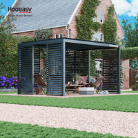 Système de toit à persiennes imperméable Hooeasy, kits de murs latéraux, pergola bioclimatique en aluminium pour jardin extérieur