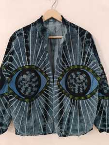 <b>Eye</b> Embroidery Suzani Tye Dye Jacket Velvet Suzani Evil <b>Eye</b> Jacket Winter Wear Jacket Kimono Robe With Hand Tie Dye jacket - Product Image 2