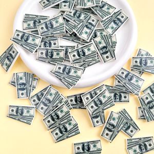 Mini Flatback Resin Charms Dollar Cash Cabochon Diy Accessories Flat Back Pendant for Hair Clip Decoration Money Resin Charms